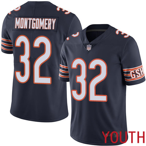 Chicago Bears Limited Navy Blue Youth David Montgomery Home Jersey NFL Football #32 Vapor Untouchable